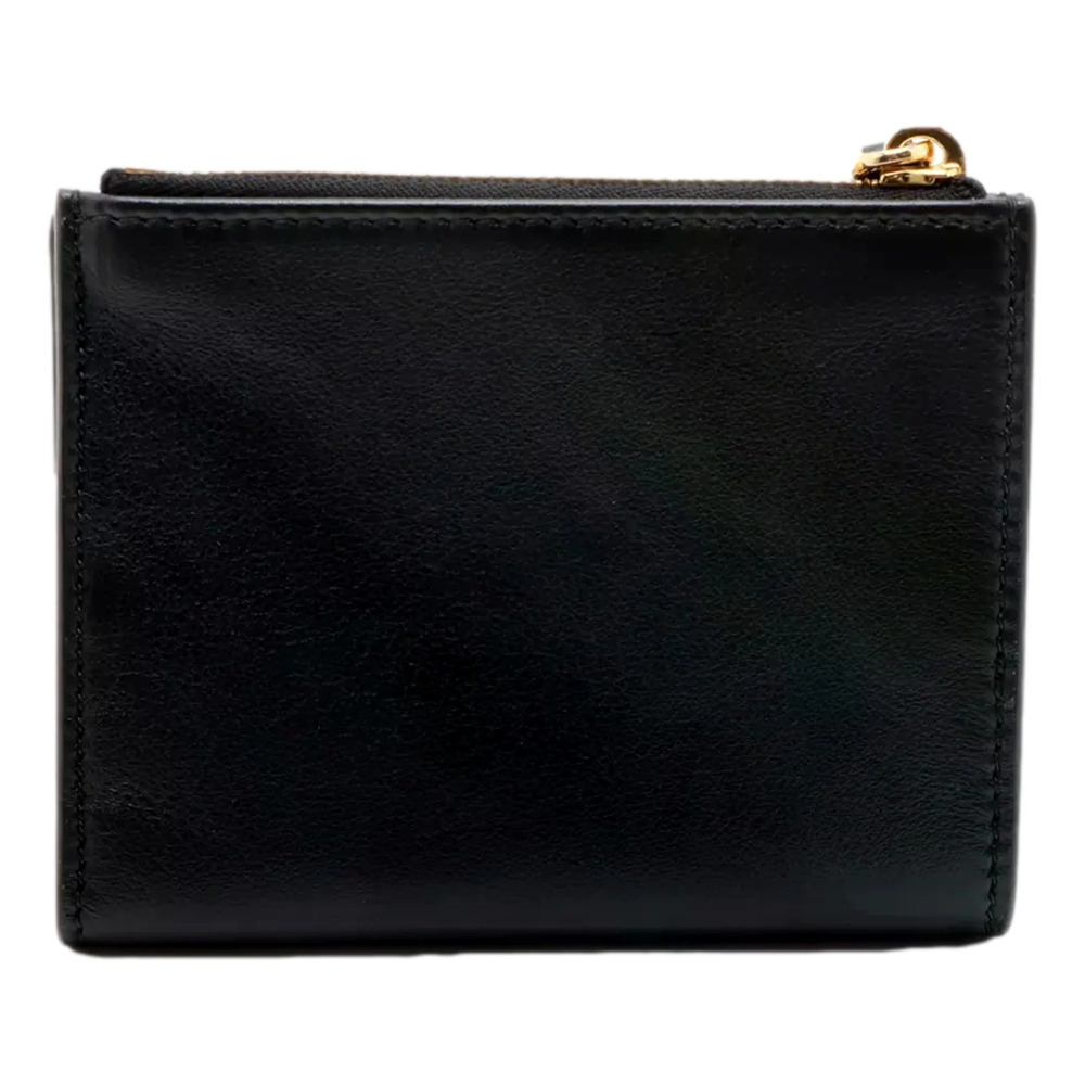 Prada Soft Calfskin Snap Bifold Zip Coin Pocket Wallet